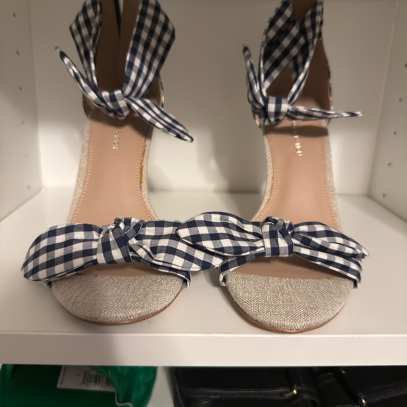 BCBGeneration Shoes - NEW - BCBGeneration Navy Blue and White Heels with Gingham Bow